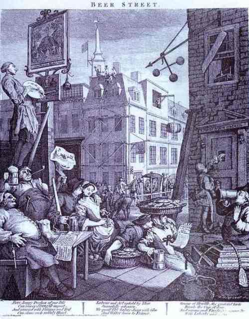 Wikioo.org - The Encyclopedia of Fine Arts - Painting, Artwork by William Hogarth - Beer Street