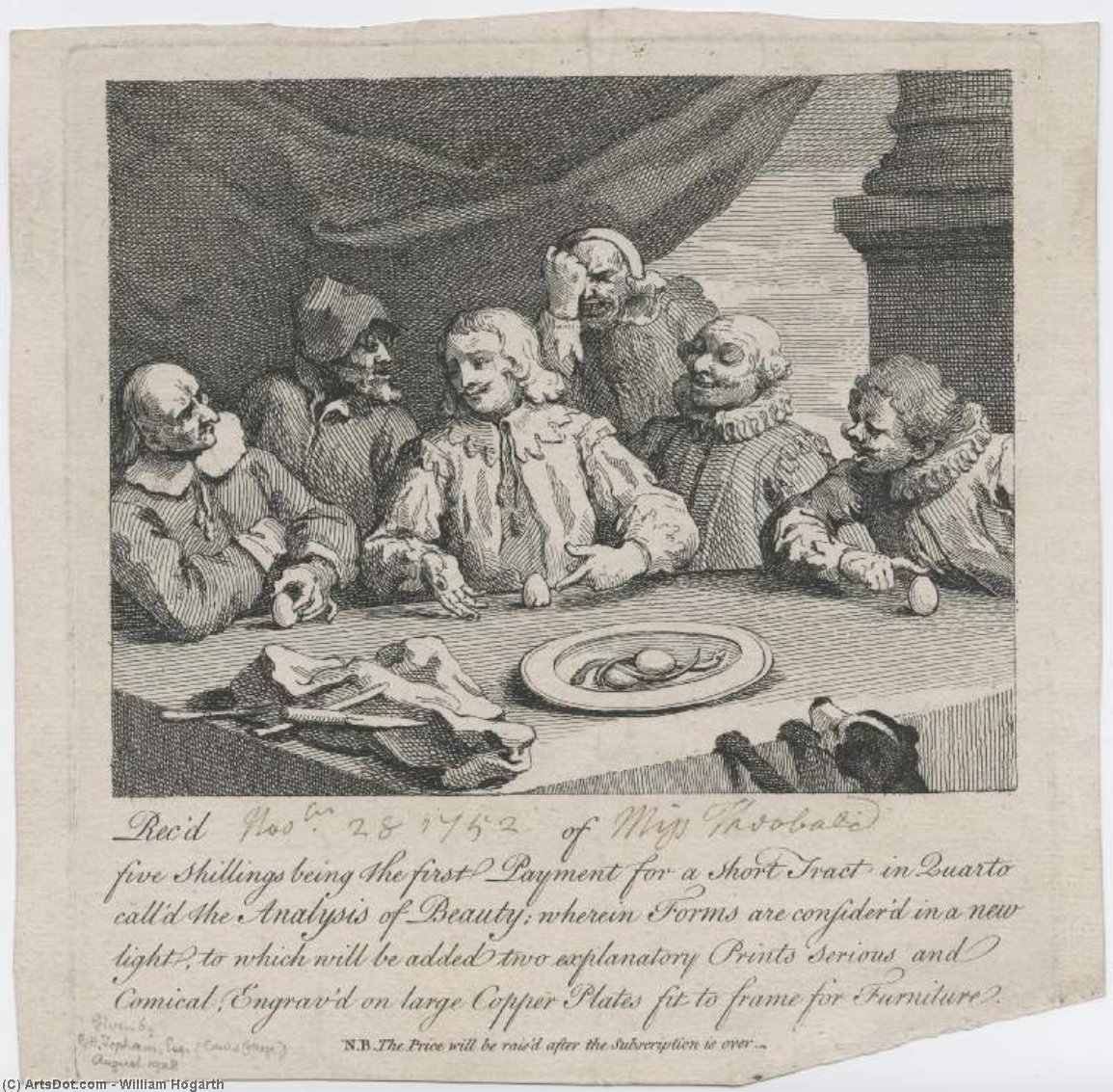 Wikioo.org - Die Enzyklopädie bildender Kunst - Malerei, Kunstwerk von William Hogarth - Kolumbus brechen  der  ei