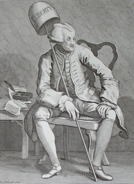 WikiOO.org - Encyclopedia of Fine Arts - Målning, konstverk William Hogarth - Engraving of John Wilkes