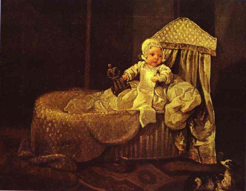 Wikioo.org - The Encyclopedia of Fine Arts - Painting, Artwork by William Hogarth - Gerard Anne Edwards in His Cradle