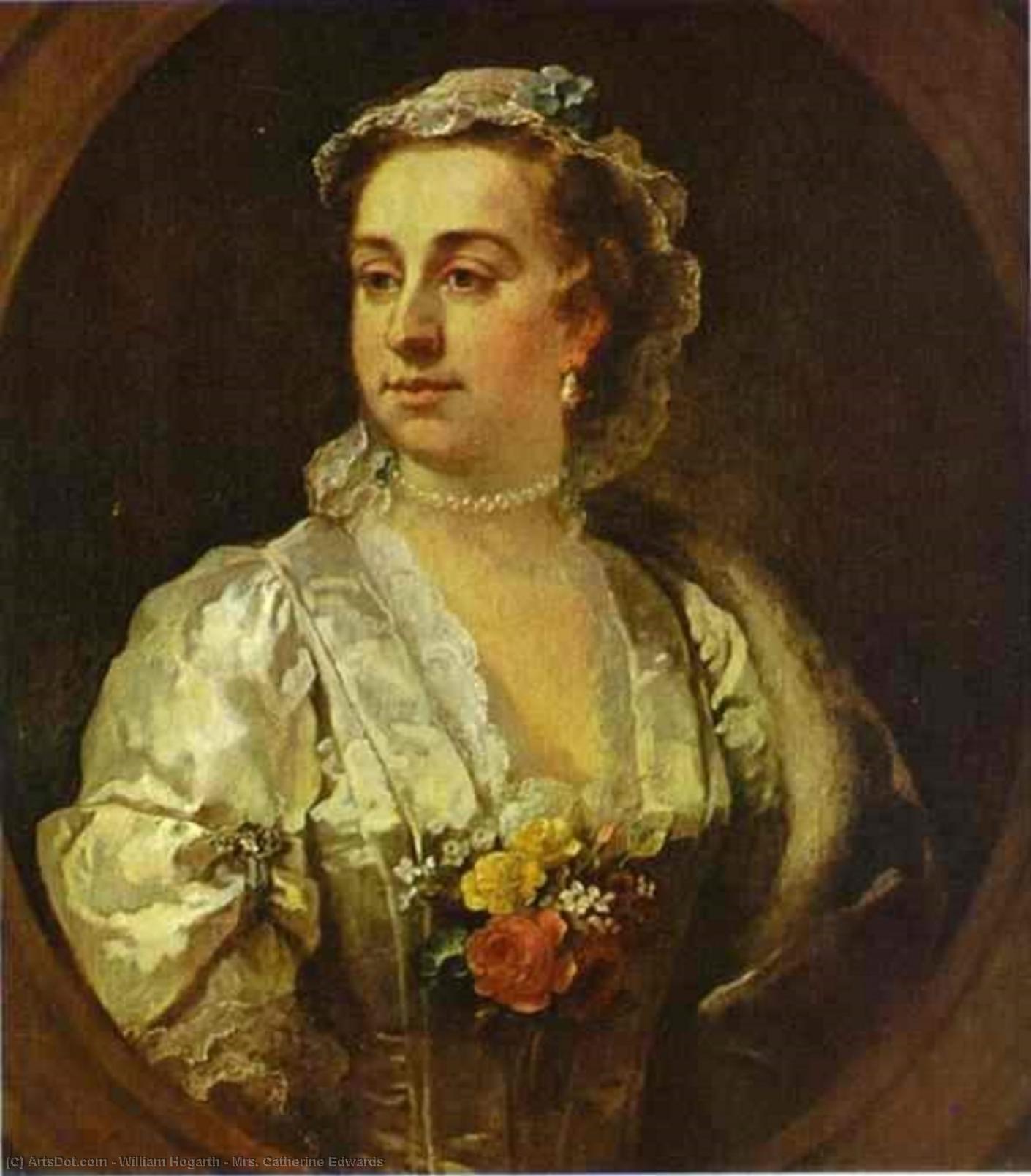 Wikioo.org - The Encyclopedia of Fine Arts - Painting, Artwork by William Hogarth - Mrs. Catherine Edwards