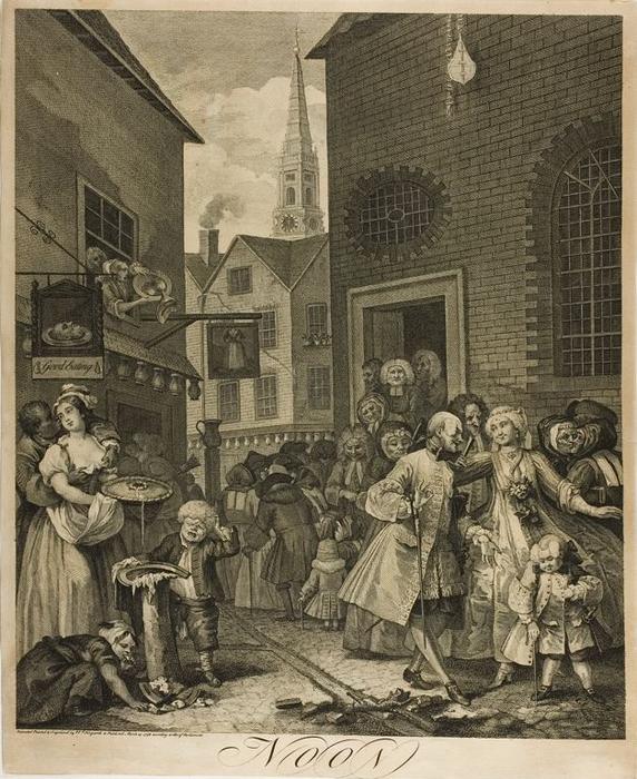 WikiOO.org - Encyclopedia of Fine Arts - Malba, Artwork William Hogarth - Noon, plate two from The Four Times of Day