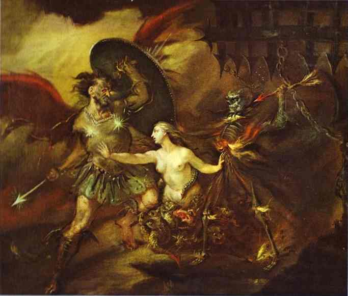 Wikioo.org - The Encyclopedia of Fine Arts - Painting, Artwork by William Hogarth - Satan, Sin and Death