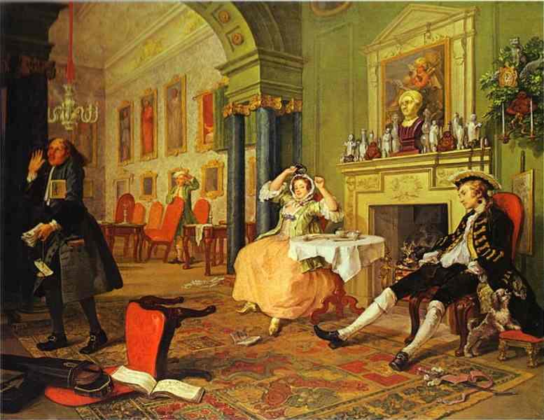 WikiOO.org - Encyclopedia of Fine Arts - Lukisan, Artwork William Hogarth - Shortly After the Marriage