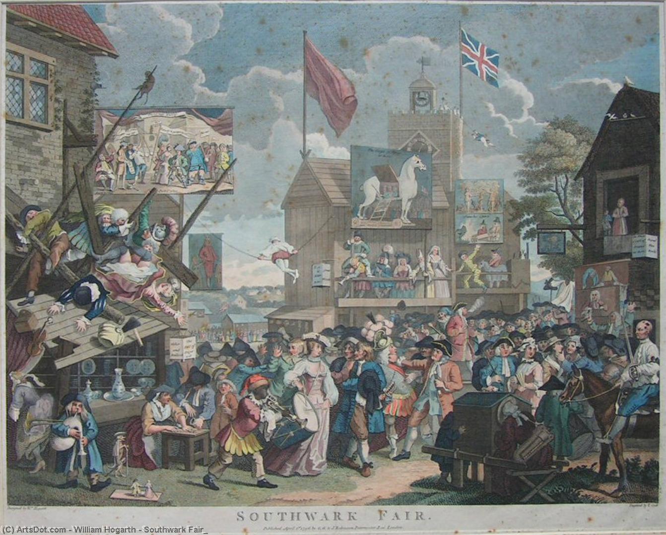 Wikioo.org - The Encyclopedia of Fine Arts - Painting, Artwork by William Hogarth - Southwark Fair_
