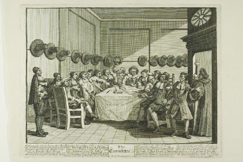 WikiOO.org - Enciklopedija dailės - Tapyba, meno kuriniai William Hogarth - The Committee, plate ten from Hudibras