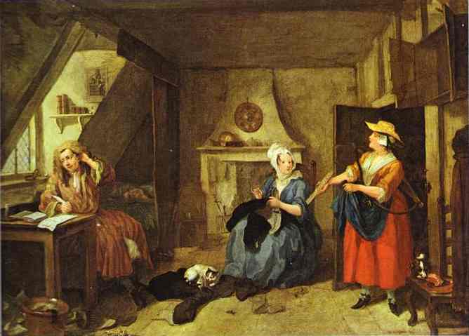 Wikioo.org - The Encyclopedia of Fine Arts - Painting, Artwork by William Hogarth - The Distressed Poet