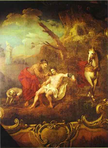 Wikioo.org - The Encyclopedia of Fine Arts - Painting, Artwork by William Hogarth - The Good Samaritan