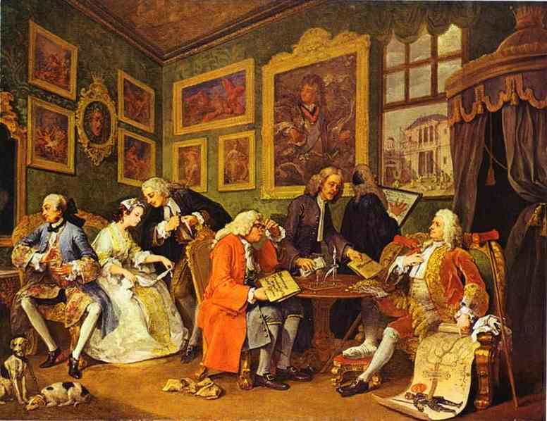 Wikioo.org – L'Enciclopedia delle Belle Arti - Pittura, Opere di William Hogarth - Il contratto di matrimonio