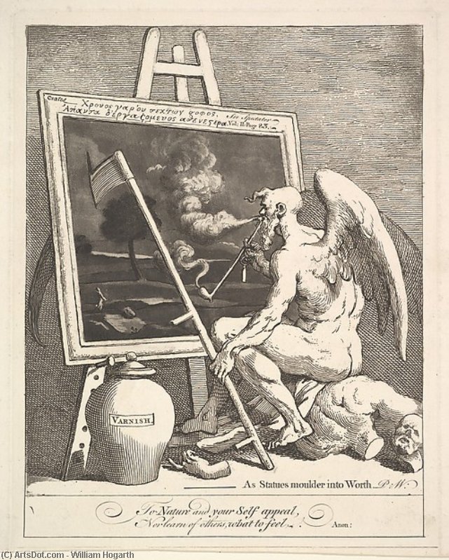 WikiOO.org - Enciklopedija dailės - Tapyba, meno kuriniai William Hogarth - Time smoking a picture