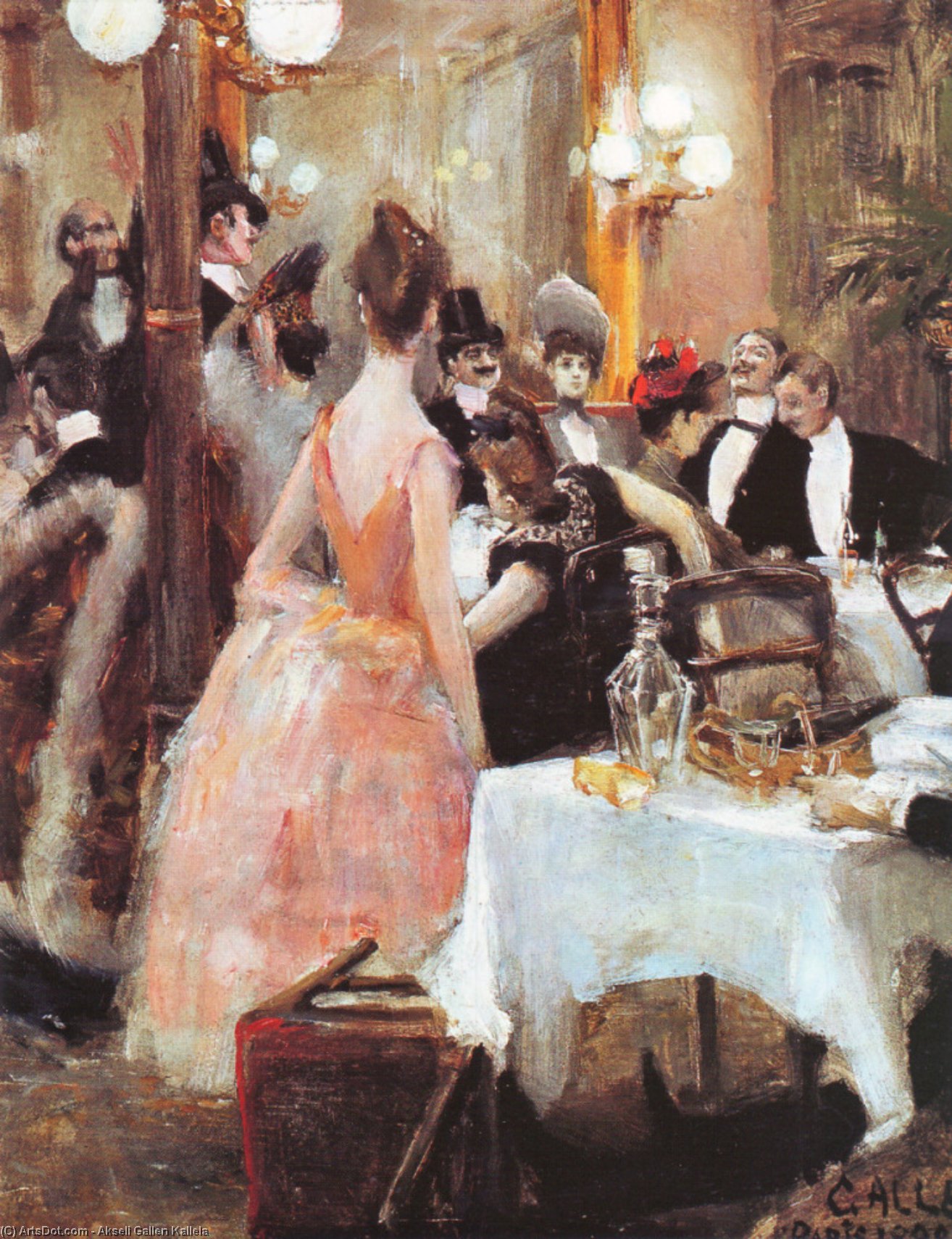 WikiOO.org - Encyclopedia of Fine Arts - Festés, Grafika Akseli Gallen Kallela - After the Opera Ball