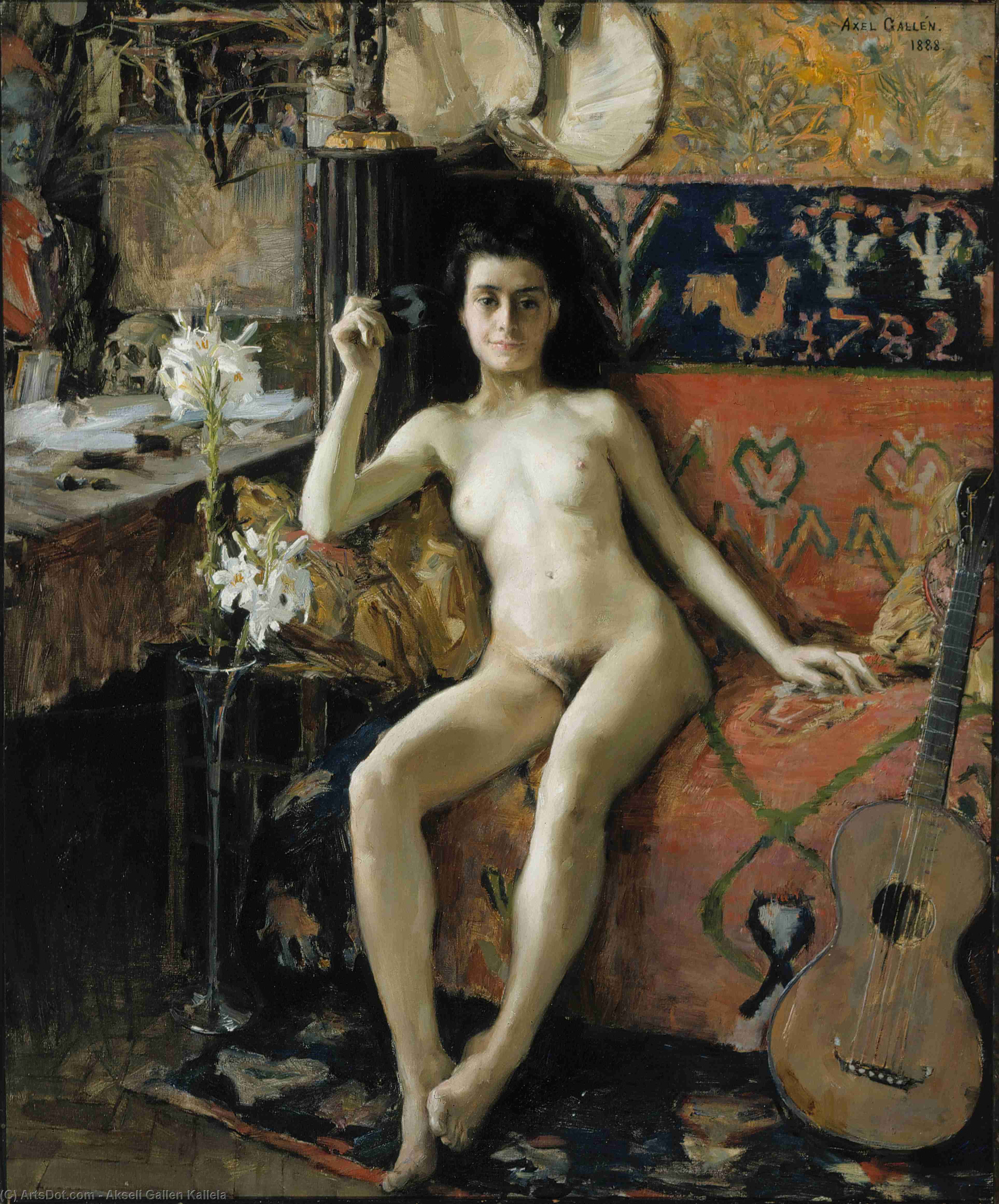 Wikioo.org - The Encyclopedia of Fine Arts - Painting, Artwork by Akseli Gallen Kallela - Démasquée