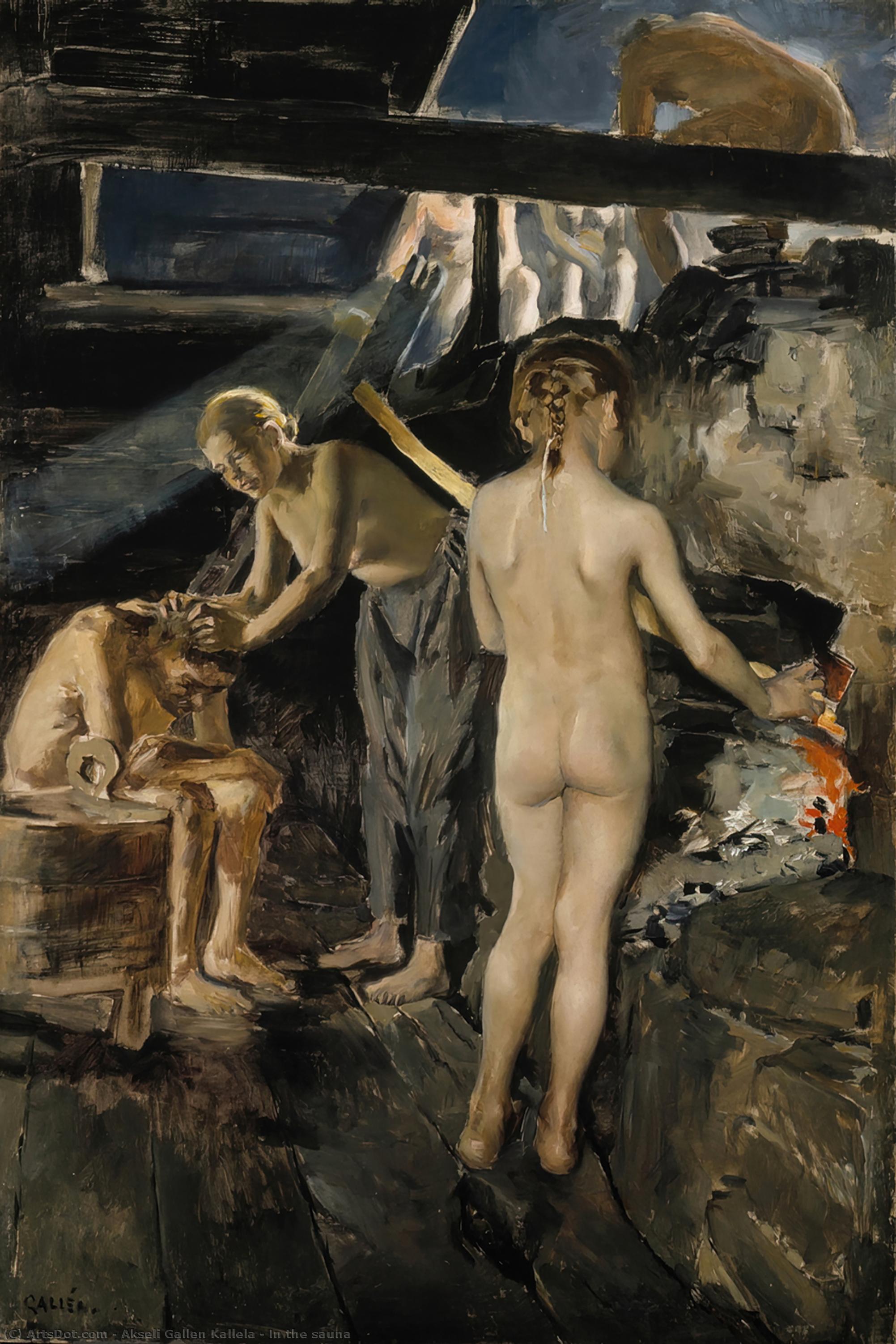 WikiOO.org - Encyclopedia of Fine Arts - Lukisan, Artwork Akseli Gallen Kallela - In the sauna