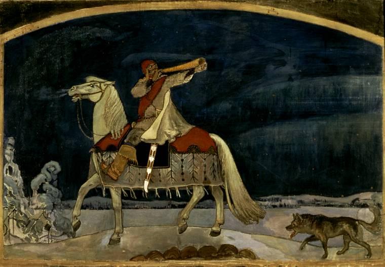 Wikioo.org - The Encyclopedia of Fine Arts - Painting, Artwork by Akseli Gallen Kallela - Kullervo departs for the war