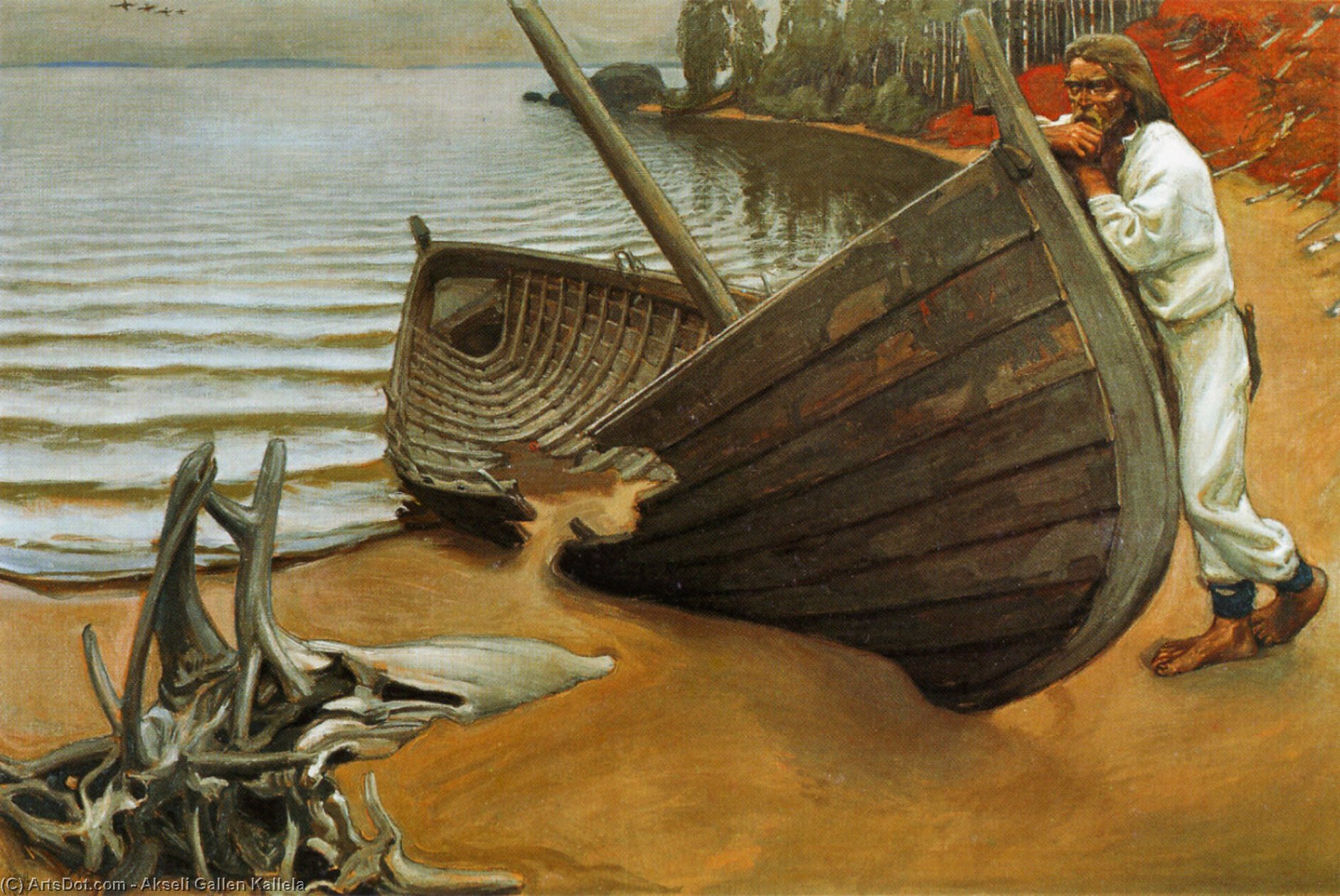 WikiOO.org - Enciklopedija dailės - Tapyba, meno kuriniai Akseli Gallen Kallela - The boat lamentation