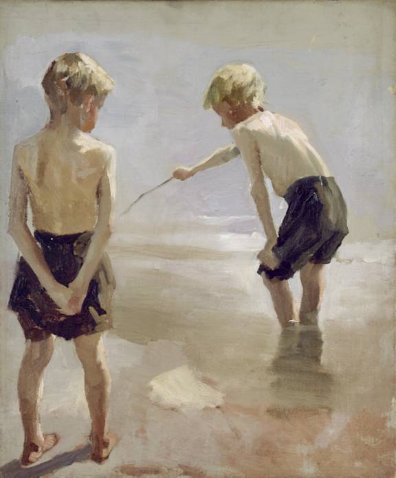 Wikioo.org - The Encyclopedia of Fine Arts - Painting, Artwork by Albert Edelfelt - Boys on the beach