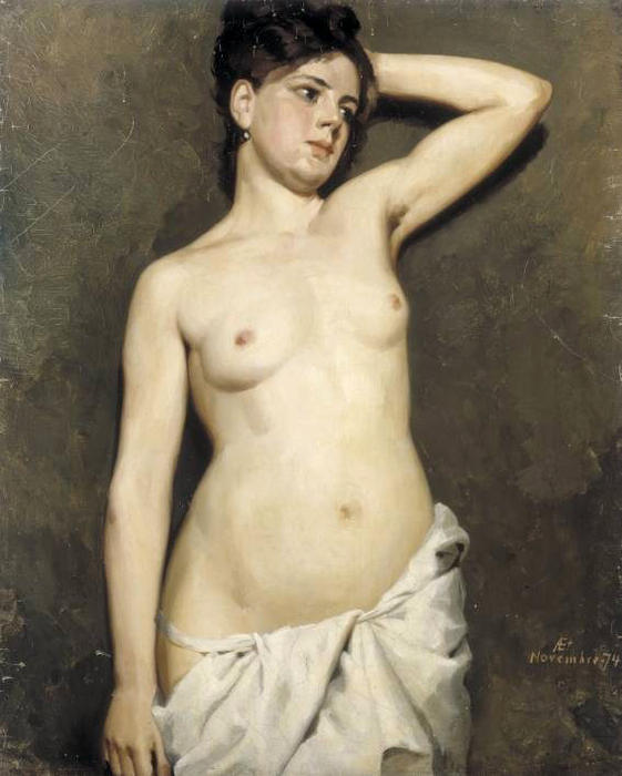 Wikioo.org – L'Enciclopedia delle Belle Arti - Pittura, Opere di Albert Edelfelt - di sesso femminile modello studiare
