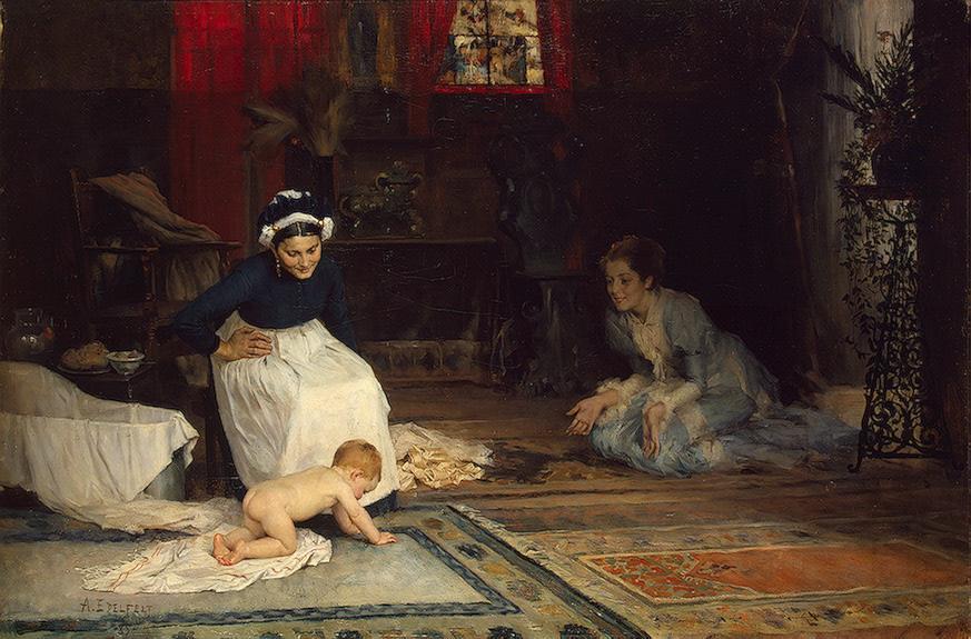 Wikioo.org - The Encyclopedia of Fine Arts - Painting, Artwork by Albert Edelfelt - In the nursery