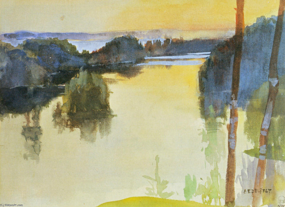 Wikioo.org - The Encyclopedia of Fine Arts - Painting, Artwork by Albert Edelfelt - Näköala Kaukolan Harjulta
