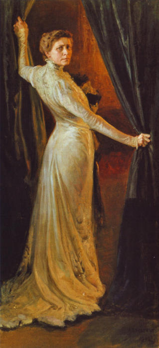 Wikioo.org - The Encyclopedia of Fine Arts - Painting, Artwork by Albert Edelfelt - Näyttelijätär Ida Aalbergin muotokuva
