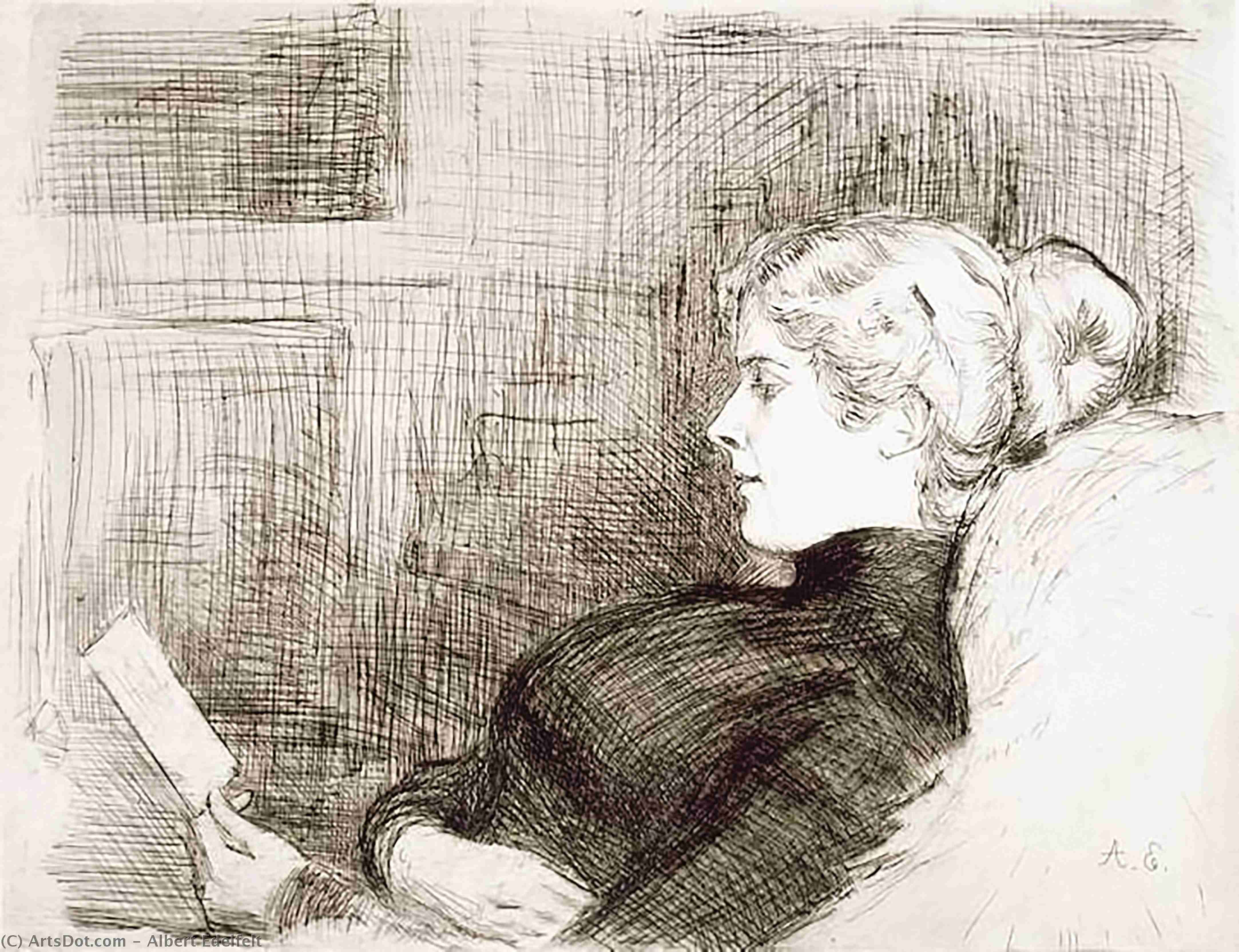 WikiOO.org - Encyclopedia of Fine Arts - Lukisan, Artwork Albert Edelfelt - Portrait of Maria Hagelstam