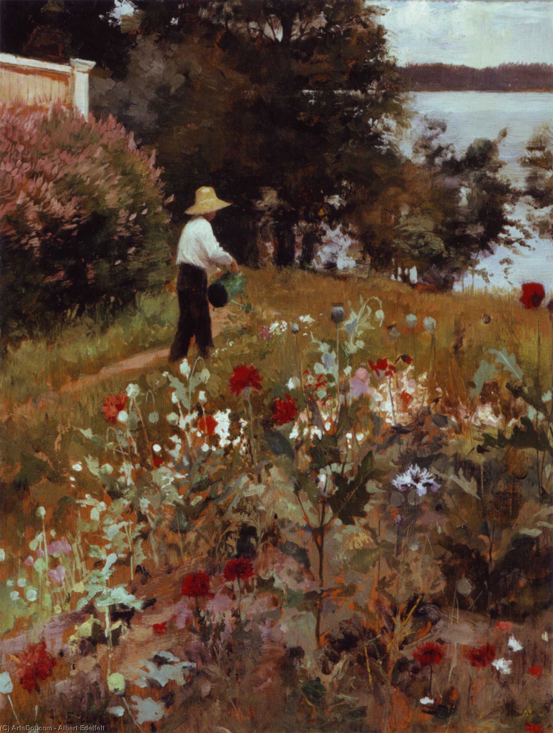 Wikioo.org - The Encyclopedia of Fine Arts - Painting, Artwork by Albert Edelfelt - The Garden at Haikko