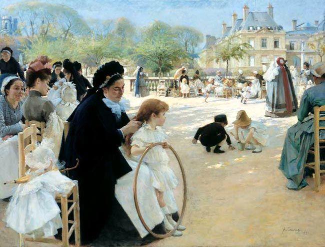 Wikioo.org - The Encyclopedia of Fine Arts - Painting, Artwork by Albert Edelfelt - Tuileries Garden