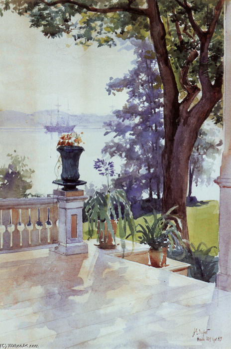 Wikioo.org - The Encyclopedia of Fine Arts - Painting, Artwork by Albert Edelfelt - View from the Haikko Villa