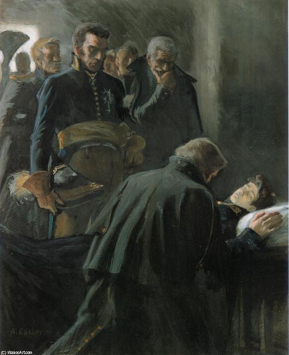 Wikioo.org - The Encyclopedia of Fine Arts - Painting, Artwork by Albert Edelfelt - Wilhelm von Schwerins' death