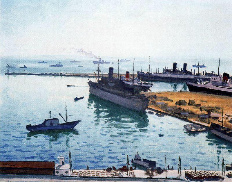 Wikioo.org - สารานุกรมวิจิตรศิลป์ - จิตรกรรม Albert Marquet - La escuadra aliada en Argel