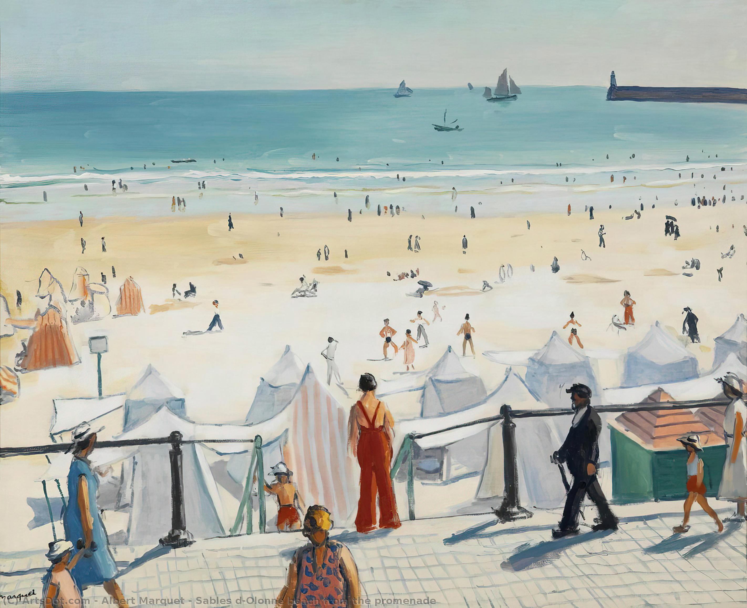 Wikioo.org - The Encyclopedia of Fine Arts - Painting, Artwork by Albert Marquet - Sables d'Olonne beach from the promenade