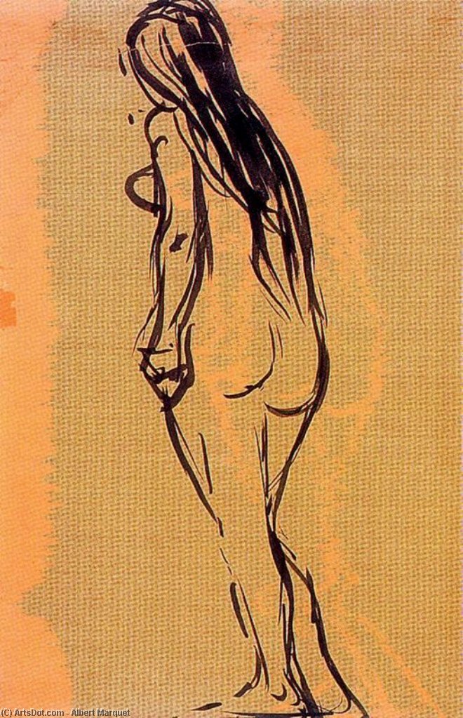 Wikioo.org - Bách khoa toàn thư về mỹ thuật - Vẽ tranh, Tác phẩm nghệ thuật Albert Marquet - Mujer de cabellos largos