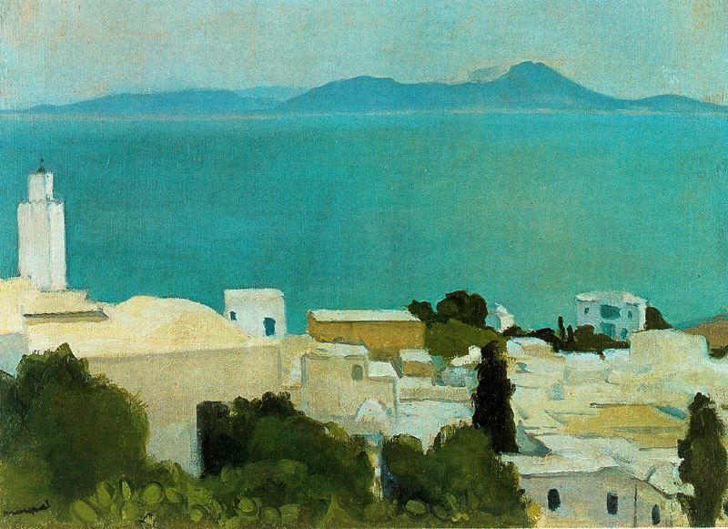 Wikioo.org - The Encyclopedia of Fine Arts - Painting, Artwork by Albert Marquet - The Minaret at Sidi Bou Saïd