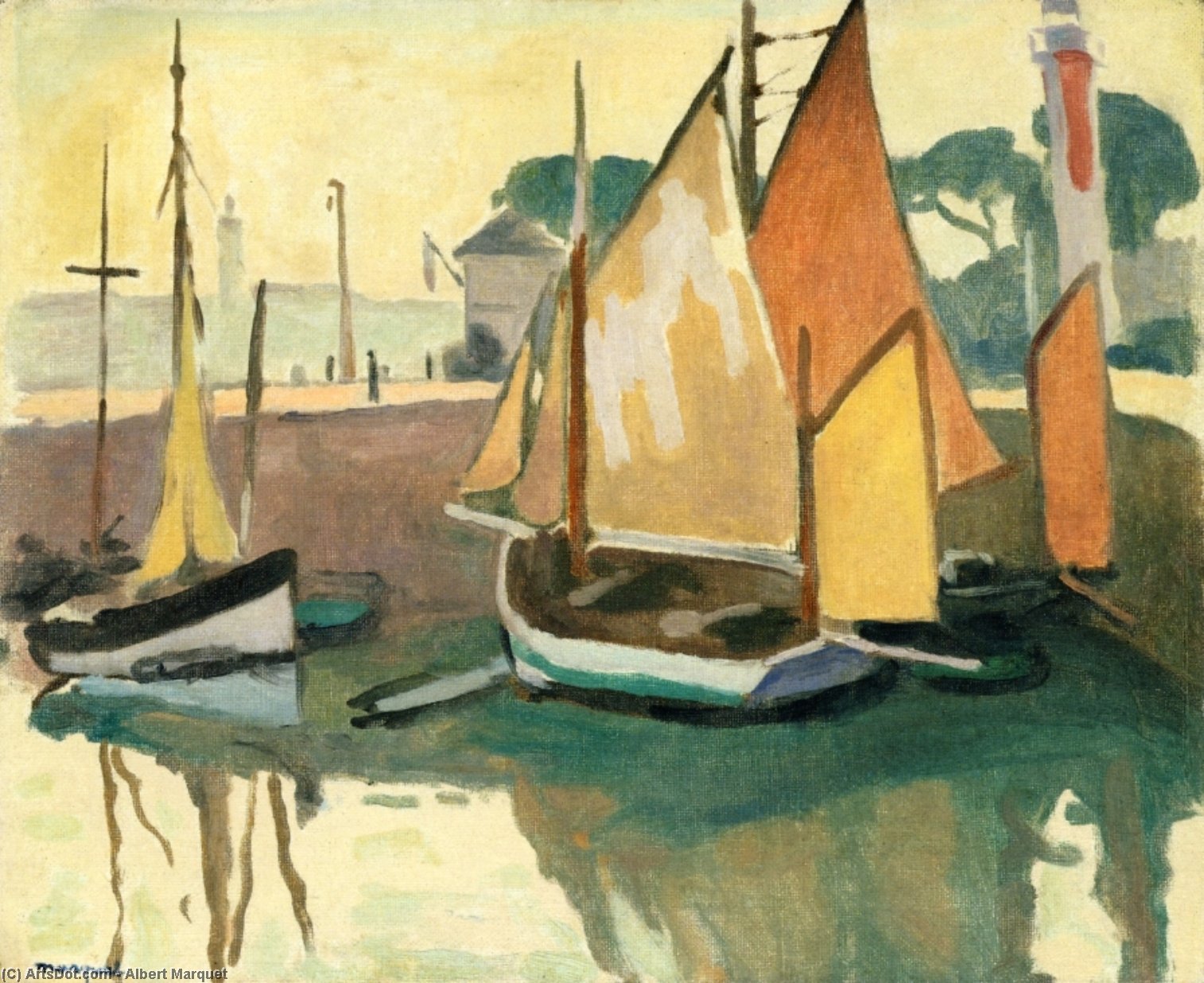 Wikioo.org - The Encyclopedia of Fine Arts - Painting, Artwork by Albert Marquet - The Port of La Rochelle, Low Tide