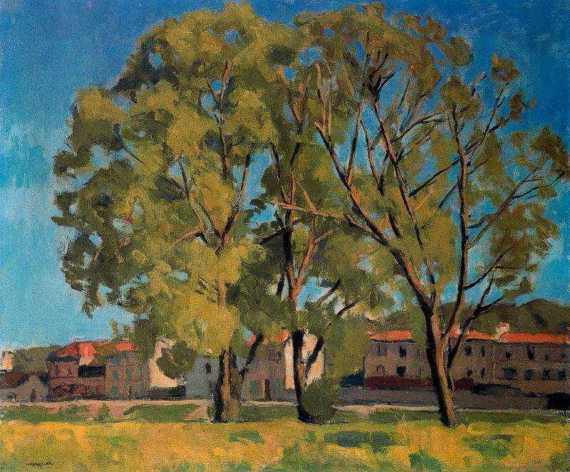 WikiOO.org - دایره المعارف هنرهای زیبا - نقاشی، آثار هنری Albert Marquet - Trees in Billancourt