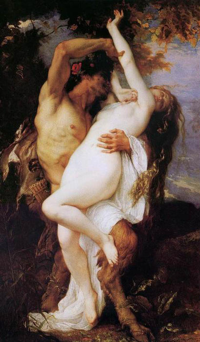 Wikioo.org - The Encyclopedia of Fine Arts - Painting, Artwork by Alexandre Cabanel - Nymphe et Satyr
