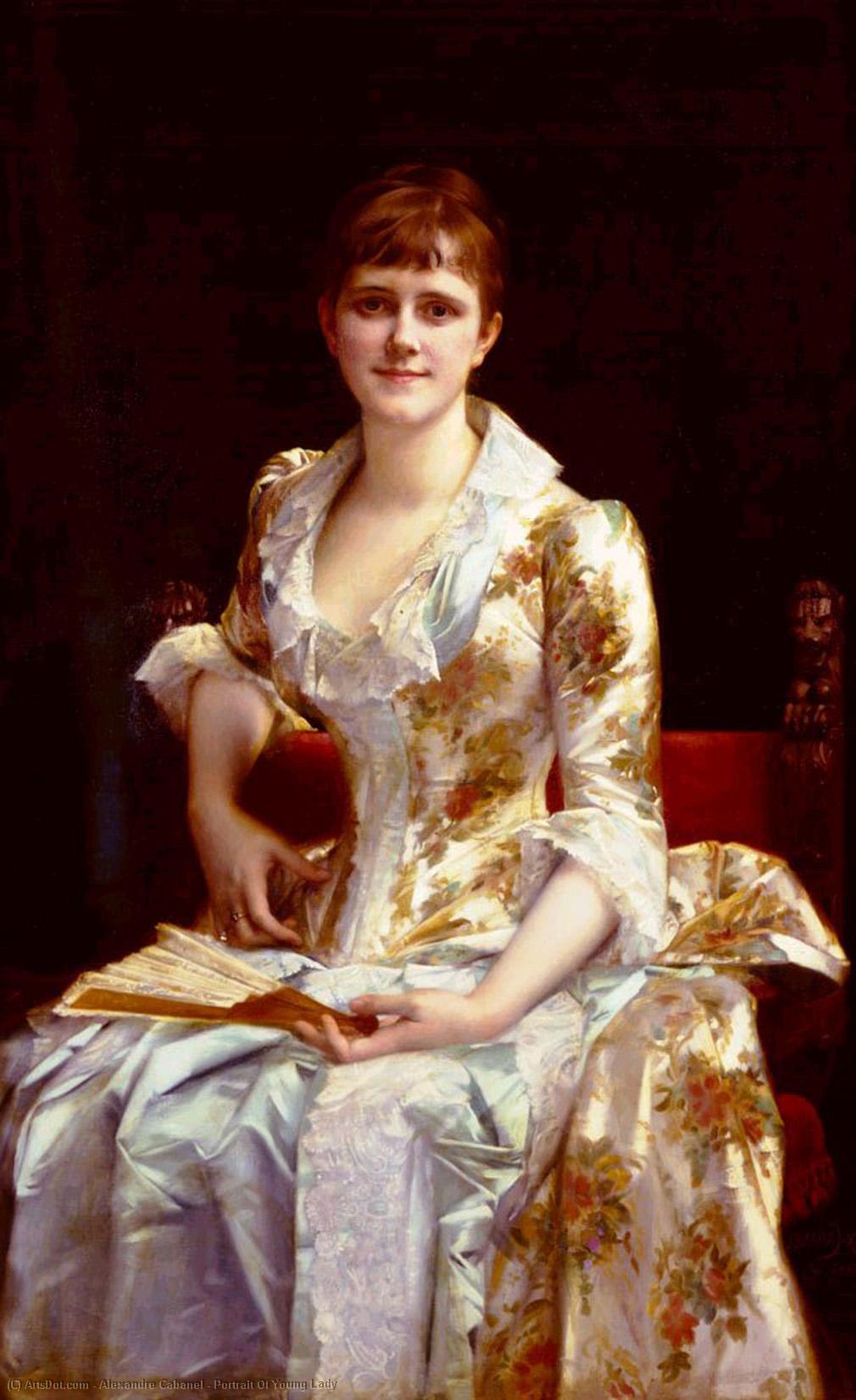 Wikioo.org - The Encyclopedia of Fine Arts - Painting, Artwork by Alexandre Cabanel - Portrait Of Young Lady