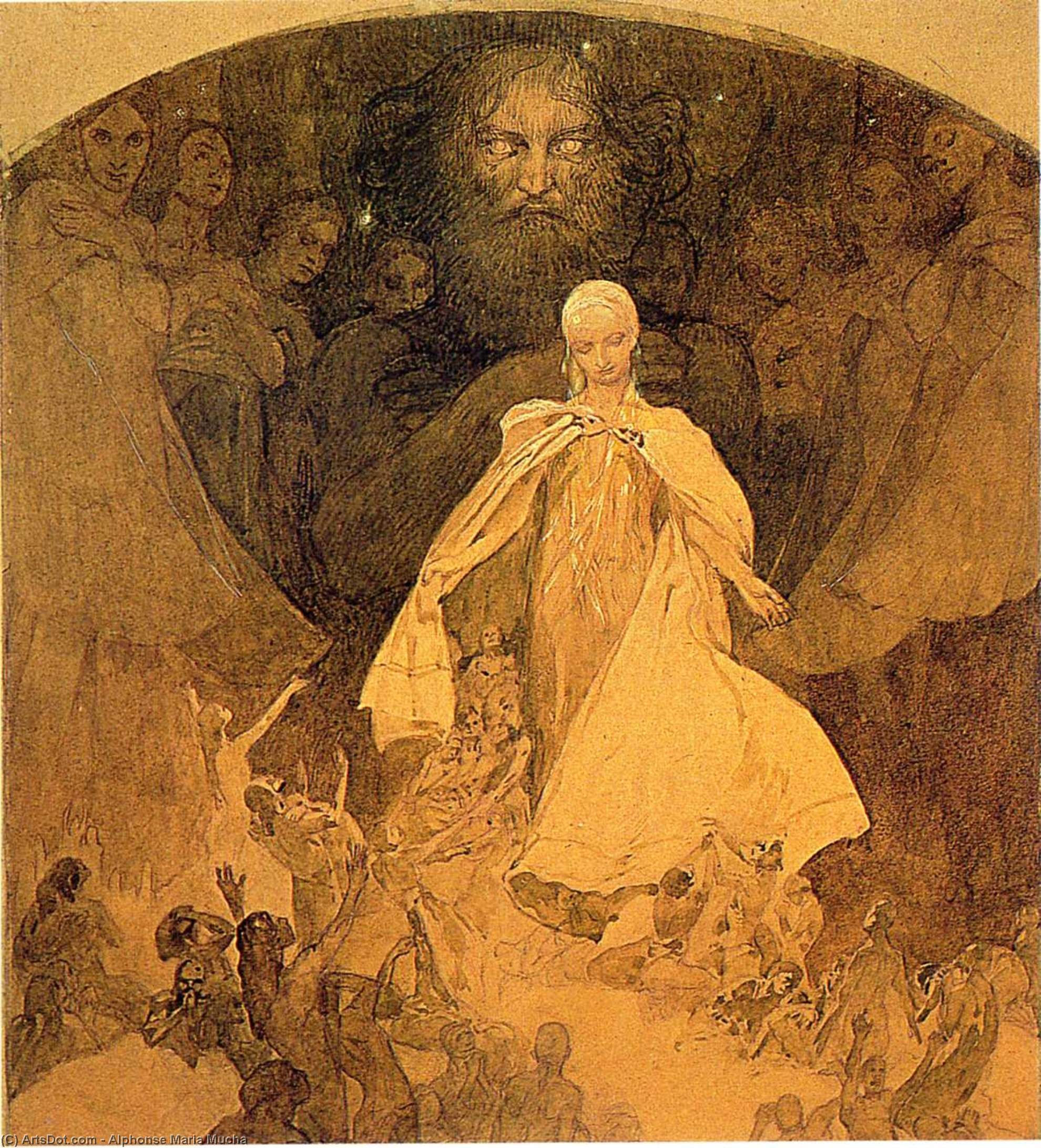 Wikioo.org - The Encyclopedia of Fine Arts - Painting, Artwork by Alphonse Maria Mucha - Age of Wisdom