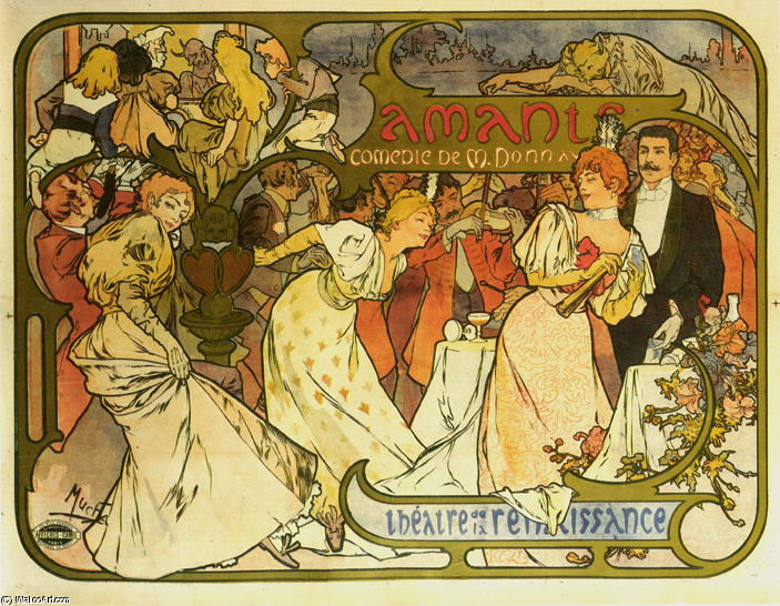 Wikioo.org - The Encyclopedia of Fine Arts - Painting, Artwork by Alphonse Maria Mucha - Amants