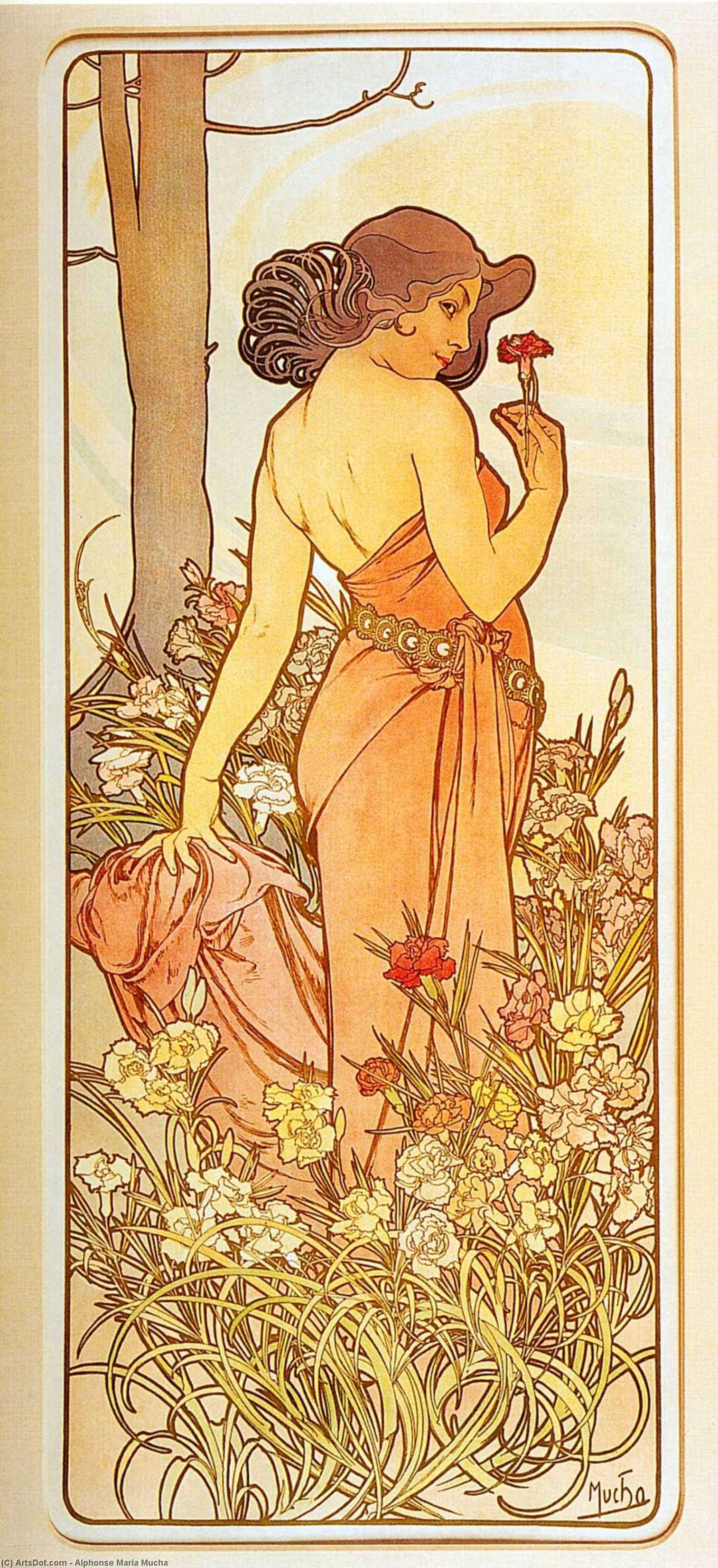 Wikioo.org - The Encyclopedia of Fine Arts - Painting, Artwork by Alphonse Maria Mucha - Carnation