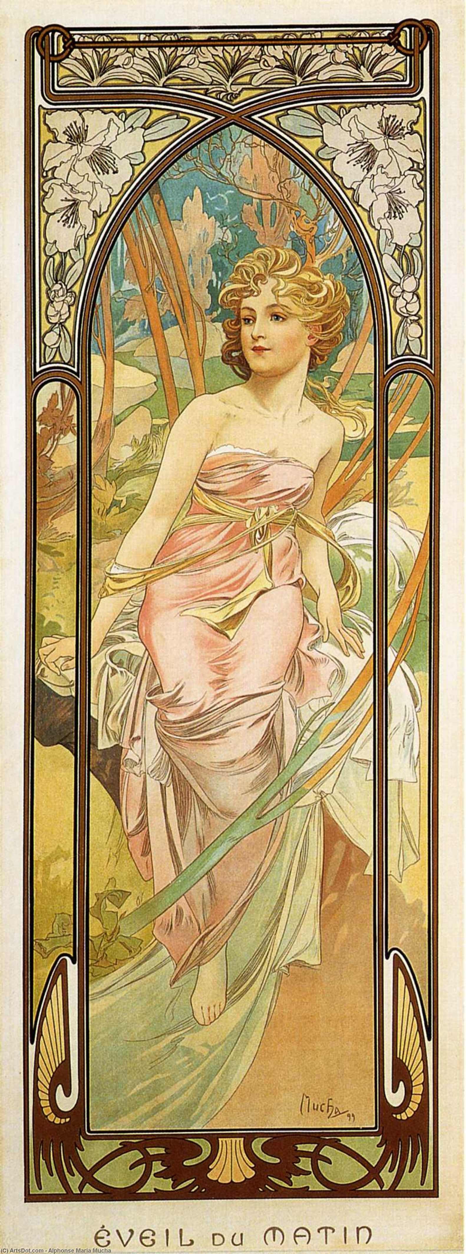 WikiOO.org - Enciclopedia of Fine Arts - Pictura, lucrări de artă Alphonse Maria Mucha - Eveil du Matin