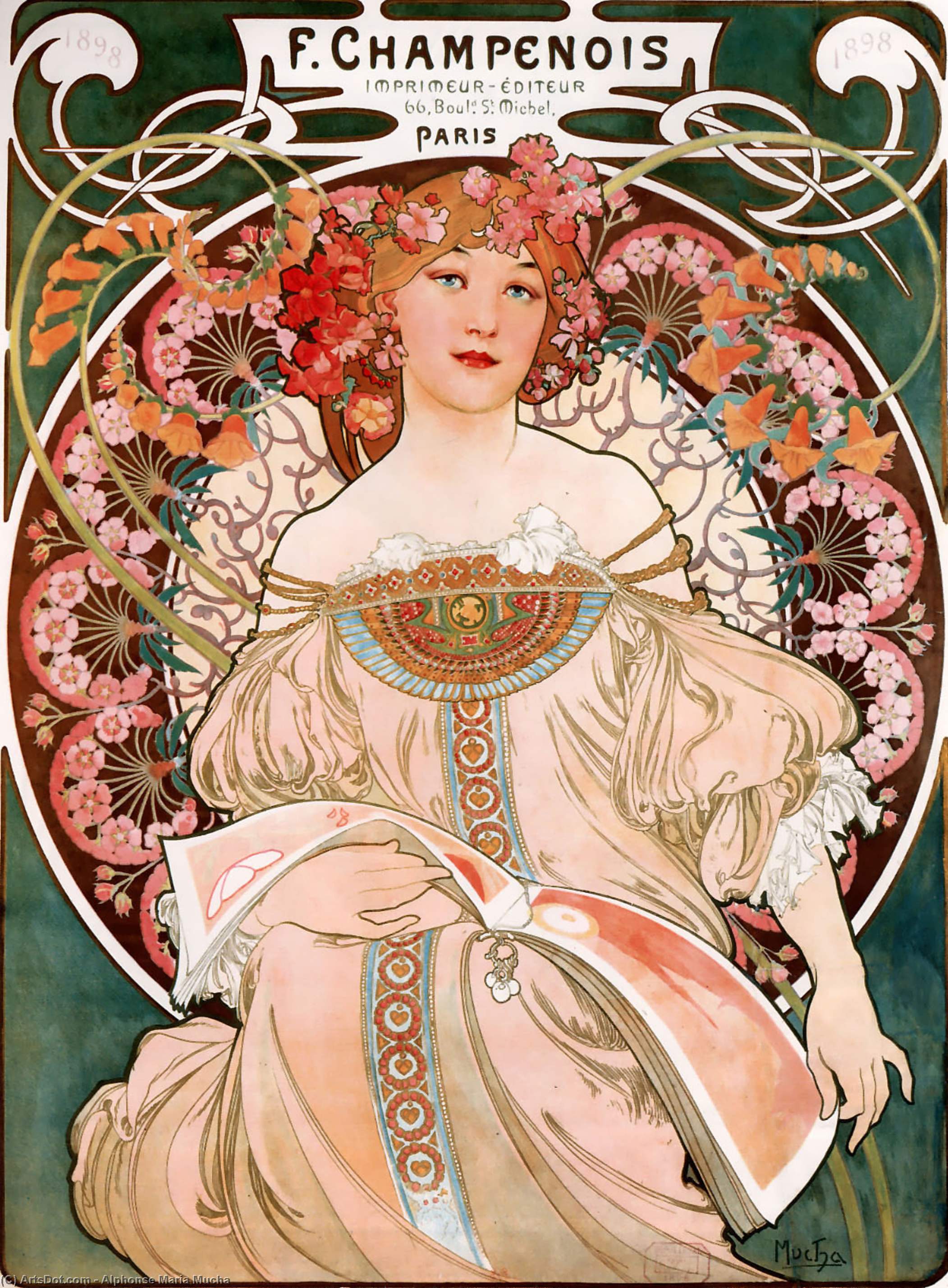 WikiOO.org - Enciklopedija dailės - Tapyba, meno kuriniai Alphonse Maria Mucha - F Champenois Imprimeur Editeur