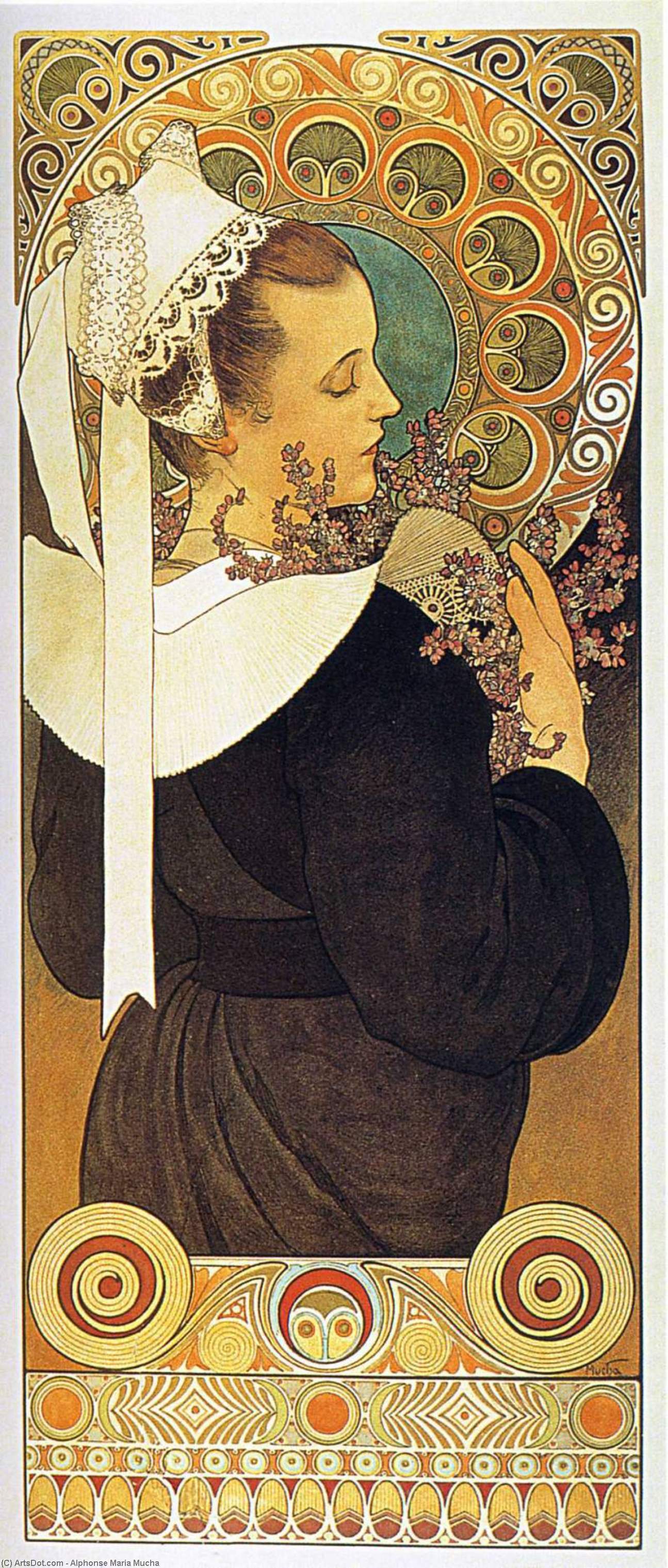 Wikioo.org - The Encyclopedia of Fine Arts - Painting, Artwork by Alphonse Maria Mucha - Heather from Coastal Cliffs