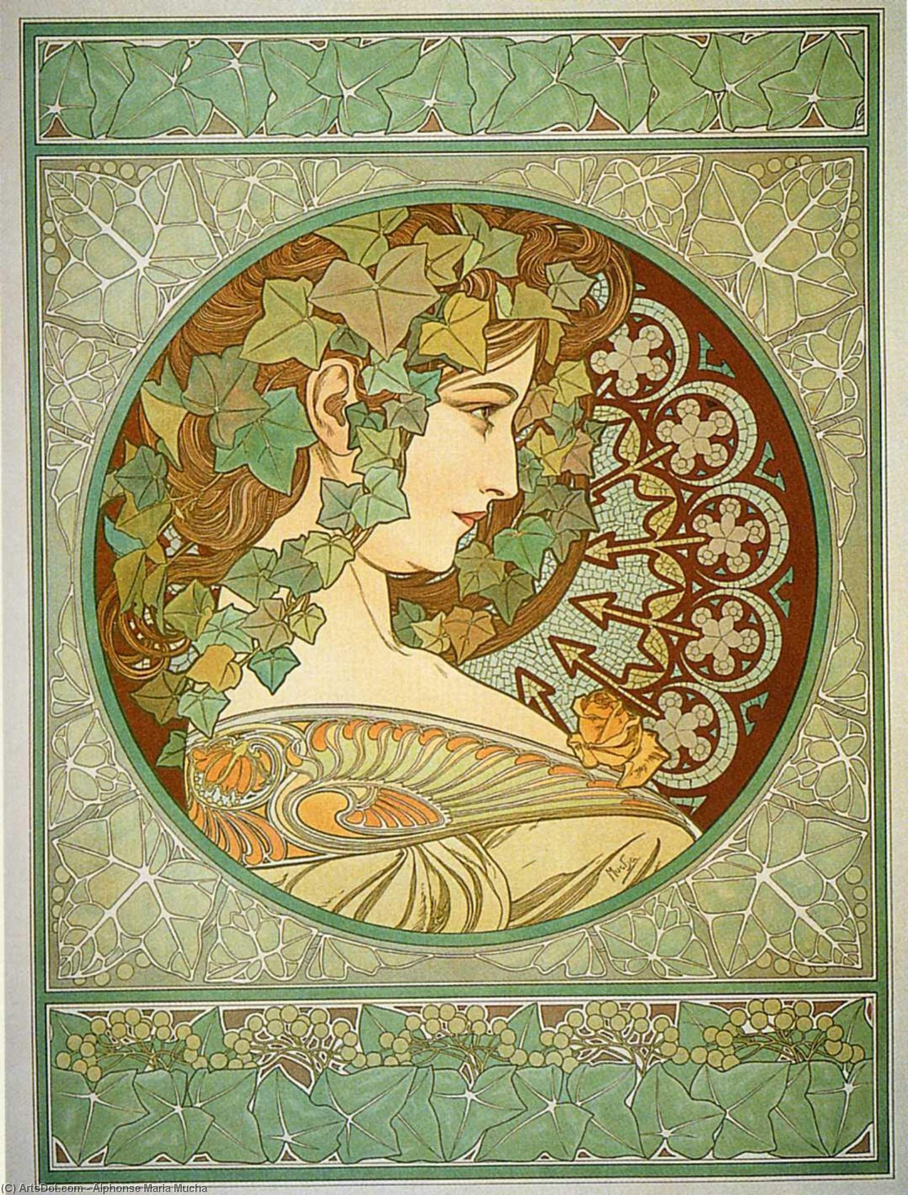 WikiOO.org - دایره المعارف هنرهای زیبا - نقاشی، آثار هنری Alphonse Maria Mucha - Ivy
