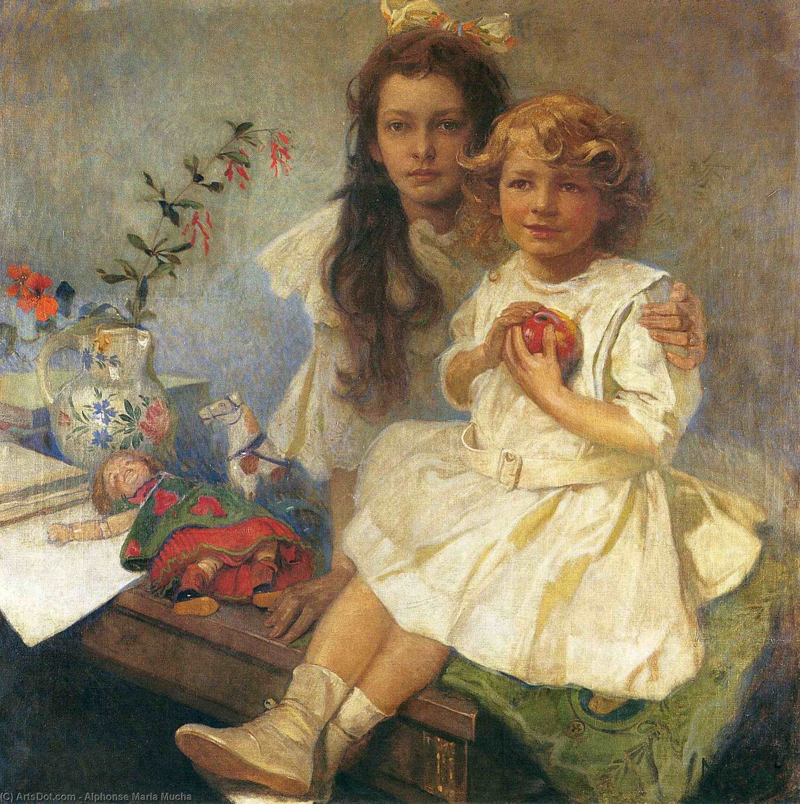 Wikioo.org - The Encyclopedia of Fine Arts - Painting, Artwork by Alphonse Maria Mucha - Jaroslava and Jiri