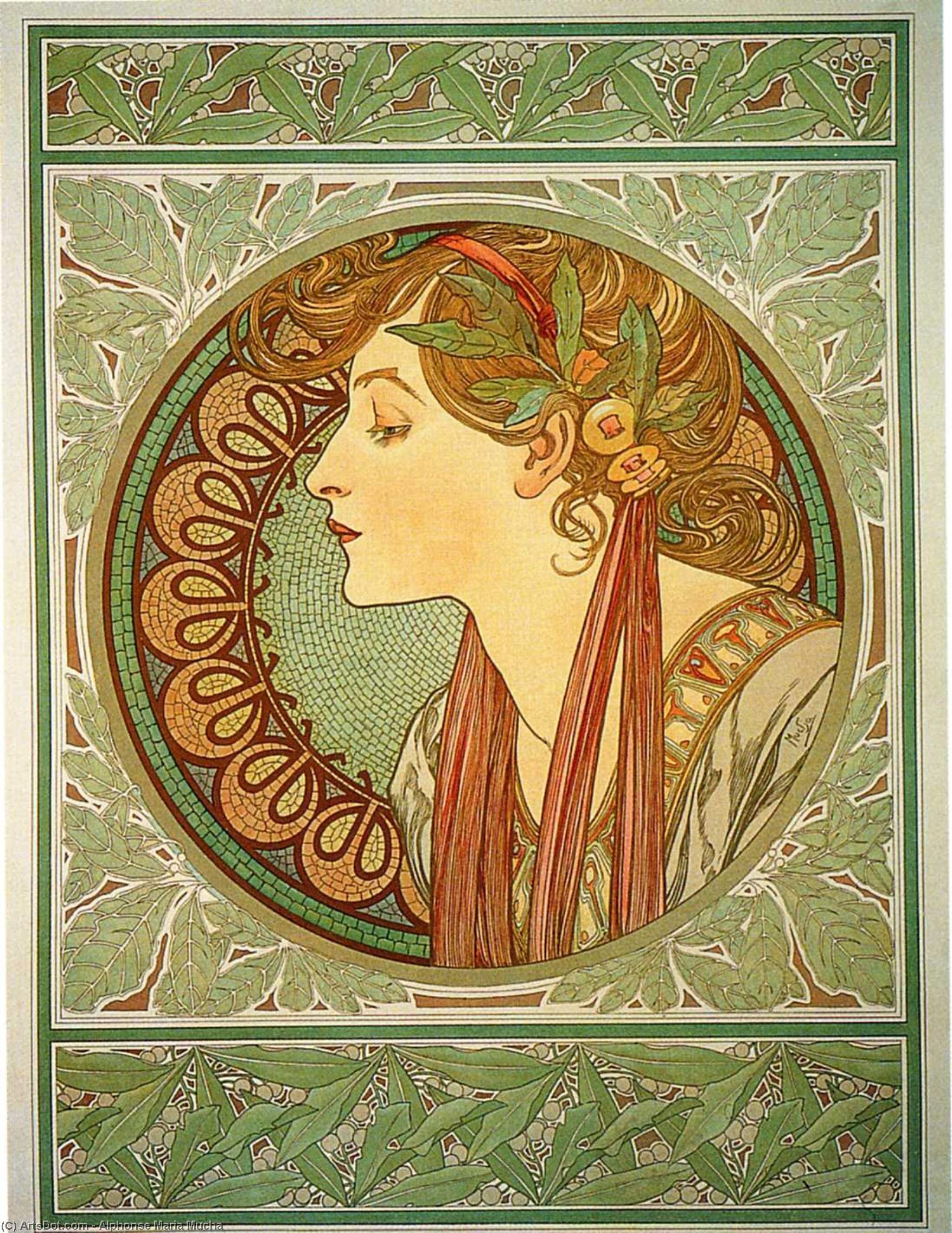 WikiOO.org - Encyclopedia of Fine Arts - Maalaus, taideteos Alphonse Maria Mucha - Laurel