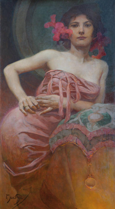 WikiOO.org - Enciklopedija dailės - Tapyba, meno kuriniai Alphonse Maria Mucha - Portrait of a Lady