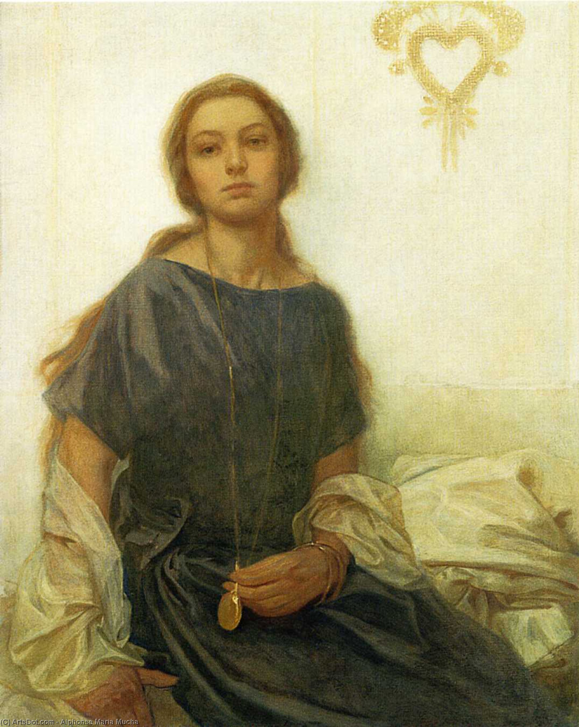 WikiOO.org - אנציקלופדיה לאמנויות יפות - ציור, יצירות אמנות Alphonse Maria Mucha - Portrait of Jaroslava