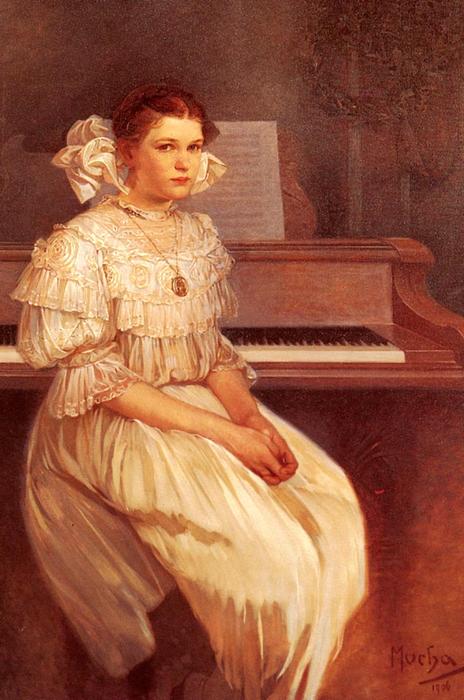 WikiOO.org - Encyclopedia of Fine Arts - Maleri, Artwork Alphonse Maria Mucha - Portrait Of Milada Cerny