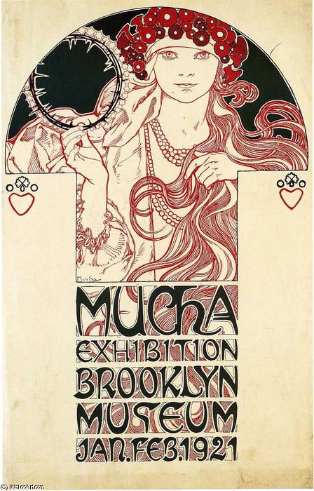 Wikioo.org - The Encyclopedia of Fine Arts - Painting, Artwork by Alphonse Maria Mucha - Poster for the Brooklyn Exhibition